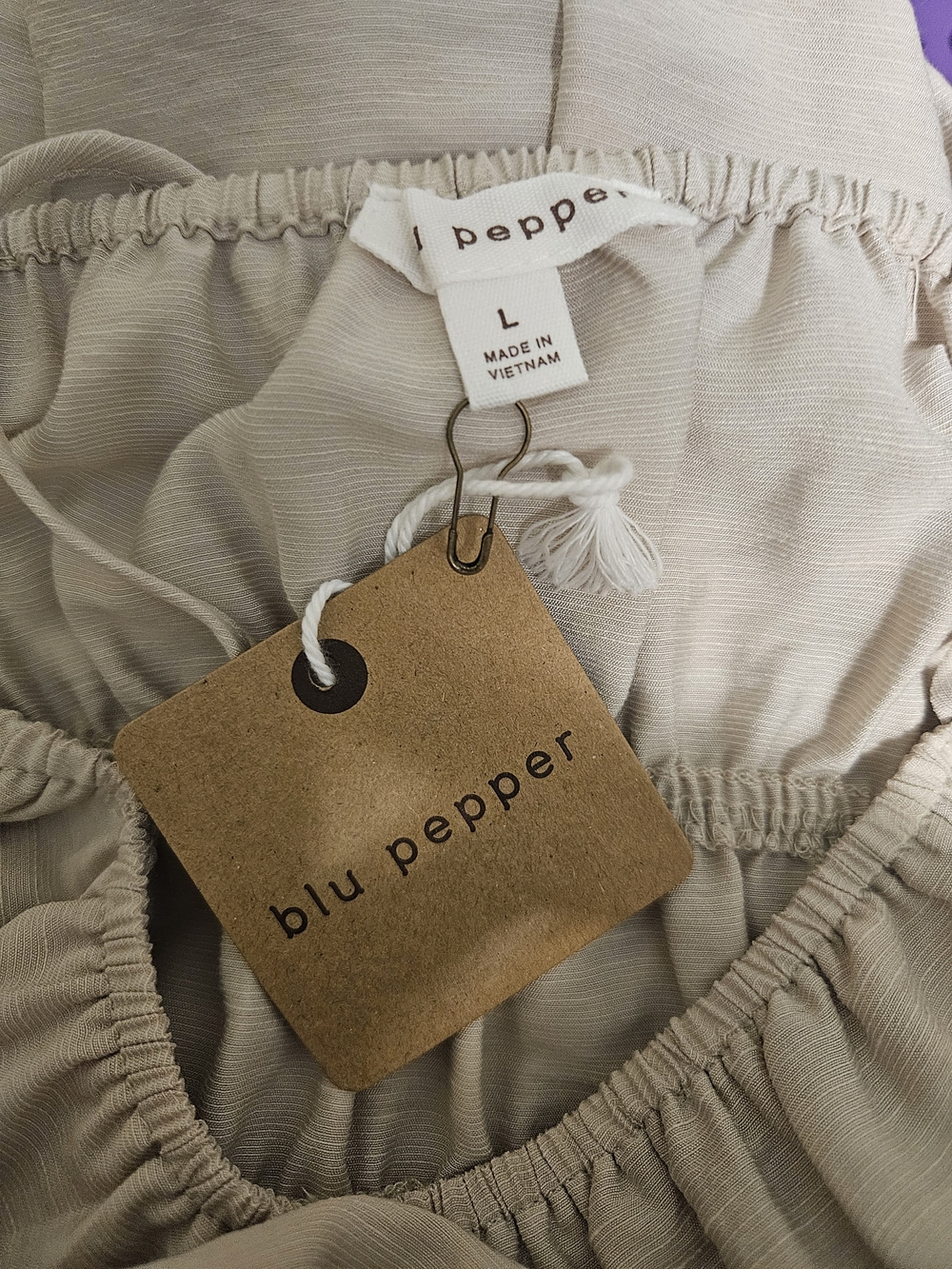 Blu Pepper Taupe Tiered Maxi Dress with Spaghetti Straps - Picture 3 of 8
